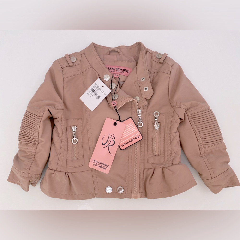 Urban Republic's Toddler Girls Faux Leather Jacket (Rose Smoke)